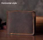 Portefeuille Vintage Crazy horse en cuir véritable pour hommes, fait à la main, court, porte-monnaie avec pince à billets