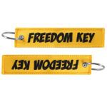 Motorcycle Car keychain Freedom key tag Embroidery yellow key chain key holder OEM key ring for Aviation Gifts Jewelry llavero
