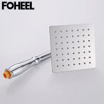 FOHEEL 6 and 8 inch shower head stainless steel shower head water saving bathroom rain spa square handheld shower head