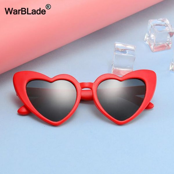 WarBLade – lunettes de soleil polarisées pour enfants, cœur d'amour, pour garçons et filles, monture de sécurité Flexible, nouvelle collection
