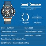 CURREN Casual Sport Watches for Men Blue Top Brand Luxury Military Leather Wrist Watch Man Clock Fashion Chronograph Wristwatch