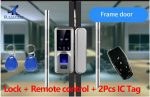 Fingerprint door lock Glazing Smart Lock Remote Touch Screen Doorbell Office for Glass biometric Door lock access control
