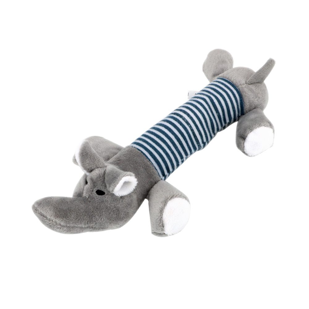 Squeak Chew Dog Toys Sound Dolls Dog Cat Fleece Pet Funny Plush Toys Elephant Duck Pig Fit for All Pets Durability