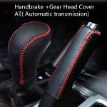 Genuine Cow Leather Car Gear Shift Collars Handbrake Cover Case for Hyundai Creta ix25 2017 2018 2019 Car Styling Accessories