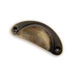 KAK 8PCS Mini Bronze Metal Handles 50x20mm ZAKKA Box Pulls Drawer Knobs Shell Cabinet Handle Antique Brass Furniture Handle