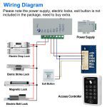 RFID Keypad Keyboard Access Control System Waterproof Cover Outdoor 10pcs EM4100/TK4100 Keyfobs Door Opener for Home Lock System