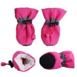 4pcs/set Pet Winter Warm Soft Cashmere Anti-skid Rain Shoes For Dog Pet Windproof Soft Footwear Anti-slip Waterproof Shoes
