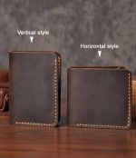 Portefeuille Vintage Crazy horse en cuir véritable pour hommes, fait à la main, court, porte-monnaie avec pince à billets