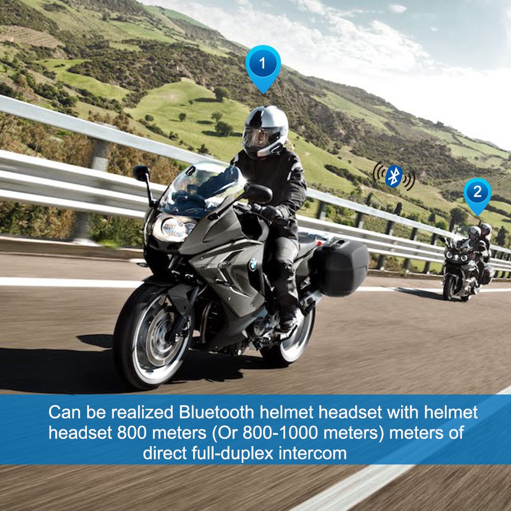 Fodsports 2 pcs BT-S3 Motorcycle Helmet Intercom Moto Helmet Bluetooth Headset Waterproof Intercomunicador BT Interphone FM