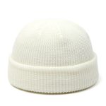 Chapeaux tricotés pour femmes et hommes, bonnet d'hiver rétro sans bords, Baggy, casquette Melon, manchette Docker, bonnet de pêcheur pour hommes