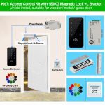 IP68 Waterproof Door Access Control System Kit RFID Keypad + Power Supply + 180KG Electric Magnetic Strike Door Locks for Home