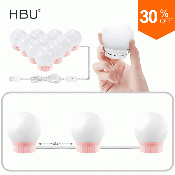 Mirror Light Vanity Mirror With Lights Led And Table Makeup Bulb 12V Plug Dimmable Touch Control Table Lighting Dressing decor