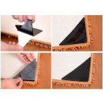 Tapis en caoutchouc antidérapant réutilisable, 4 pièces/lot, Triangle, Patch antidérapant, lavable, pince à tapis, bouchon, autocollant, coins noirs