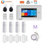 4.3 Inch Touch Panel WIFI GSM Wireless Burglar Home Security Alarm System TUYA Smart life APP Control Compatible With Alexa