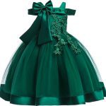 Robe de princesse en soie brodée pour petites filles, vêtements d'hiver élégants à fleurs pour fête de noël Halloween pour enfants