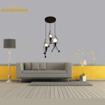 little man climbing pendant light modern hanging lamp creative iron people lights metal cord pandant lamps for kid children room