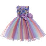 Robe de princesse brodée pour filles, tenue de fête d'anniversaire élégante, vêtements de noël pour bébés de 2 à 10 ans