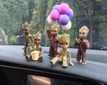 Car Interior Decoration Personality Groot Action Figure Sitting Model Anime Mini Doll Car Goods Interior Decoration Accessories