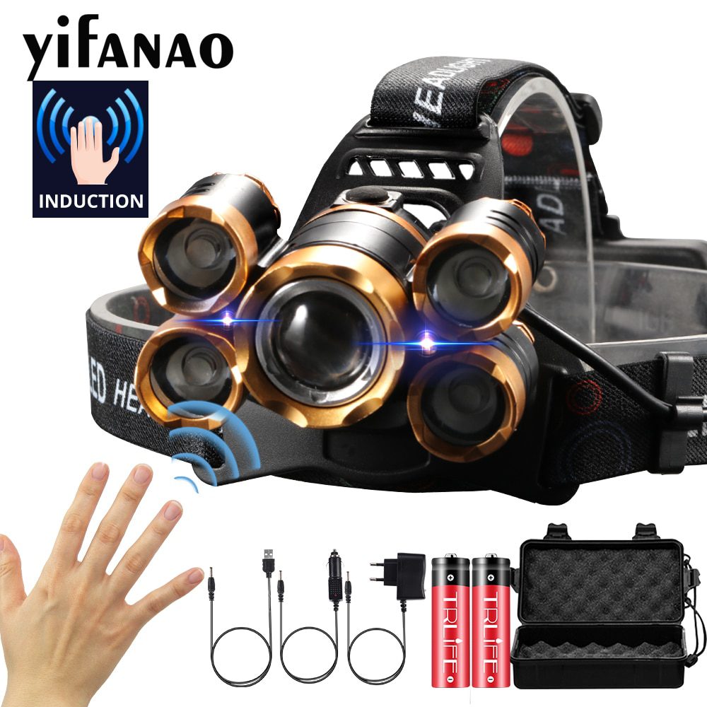 8000LM-IR-Sensor-LED-Headlamp-Smart-Light-5/3-T6-Zoom-High-Power-Rechargeable-Fishing-Lantern-18650-Head-Torch-Waterproof 8000LM IR Sensor LED Headlamp Smart Light 5/3 T6 Zoom High Power Rechargeable Fishing Lantern 18650 Head Torch Waterproof