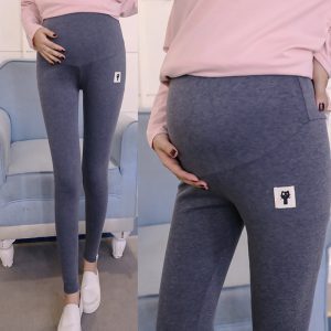 Legging de grossesse doux et minces pour femme enceinte,pantalon slim de maternité à taille ajustable,