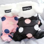Winter Dog Clothes Hoodie Coat Big Polka Dot Cotton Coat Thicken Winter Warm Clothes for Small Dogs Puppy Sweater Dogs Pets