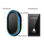 CACAZI New No Battery Need Wireless Doorbell 58 Chimes EU/US/UK Plug Self-Powered Waterproof Door bell Intelligent LED Ring Bell