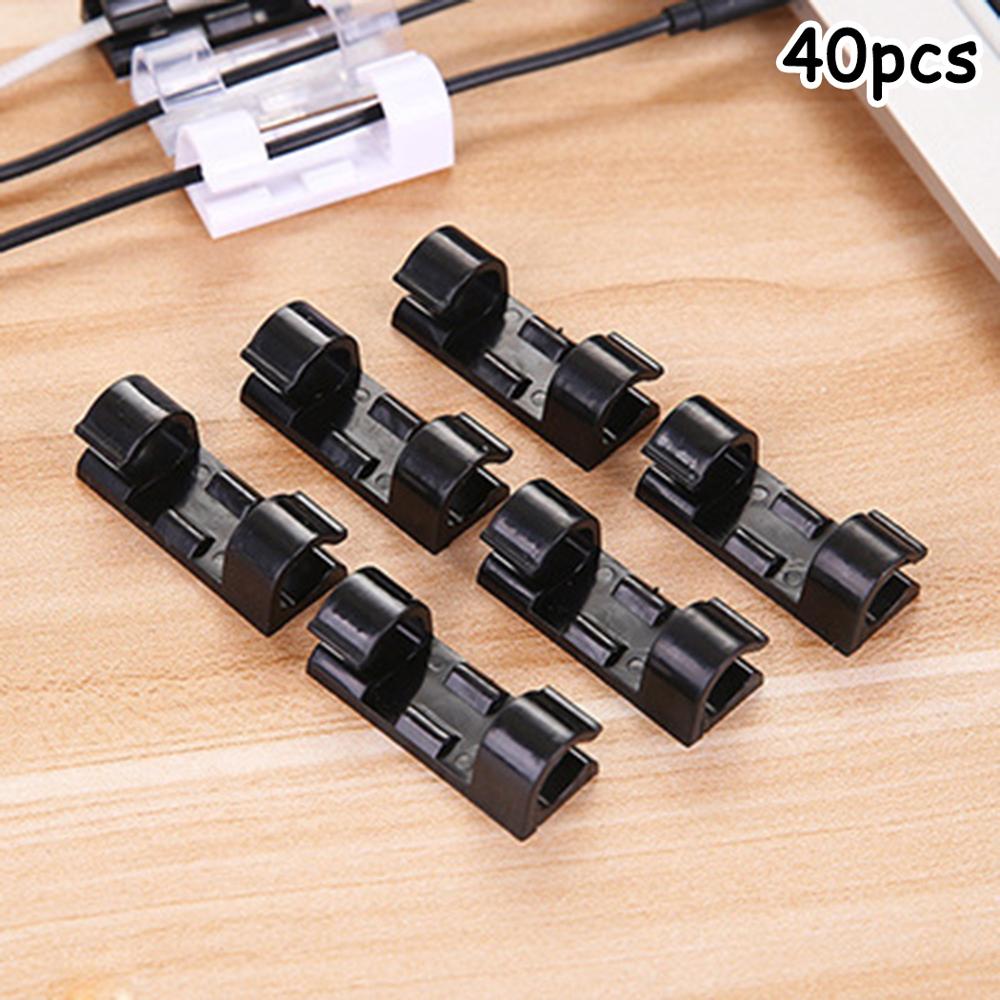 20Pcs Self Stick Wire Organizer Line Cable Clip Buckle Clips Clamp Table Wall Fixer Fastener Holder Data Telephone Line Winder