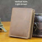 Portefeuille Vintage Crazy horse en cuir véritable pour hommes, fait à la main, court, porte-monnaie avec pince à billets