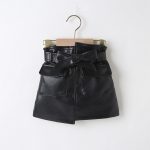 Jupes en cuir PU pour filles, jupes courtes adaptées aux enfants de 3 à 7 ans