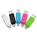 Lecteur de carte mémoire USB 2.0 OTG, adaptateur universel, 1 pièce, 2 en 1, Micro USB TF SD, pour téléphone, ordinateur portable