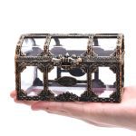 Conteneur d'argent en plastique boîte de rangement jouets Pirate Transparent Anime jouets pour enfants Pirate cristal gemme boîte au trésor jouets figurines