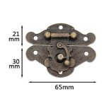 Antique Brass Wooden Case hasp Vintage Decorative Jewelry Gift Box Suitcase Hasp Latch Hook Furniture Buckle Clasp Lock