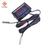 DC 4V-28V Mini Dual Display Digital Thermometer W/ Dual NTC Waterproof Metal Probe Temperature Sensor Tester for Car Room Indoor