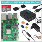 Raspberry Pi 4 modèle B, Kit Original avec boîtier ABS, carte SD de 32/64 go, adaptateur d'alimentation, ventilateur, dissipateur de chaleur, câble vidéo