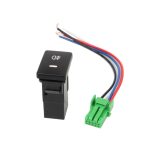 Yellow/Green Rear Fog light Push Switch 4 Wire Button For Toyota Camry Prius Corolla Foglight Switch DC12V