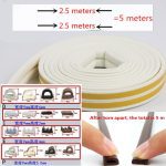 5 meters DIPE self-adhesive door and window sealing strip glass window anti-collision rubber strip foam sound insulation strip