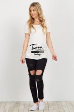 T-shirt maternité humoristique pour femme enceinte, Haut à col rond, avec des lettres et mots, transparent 2020