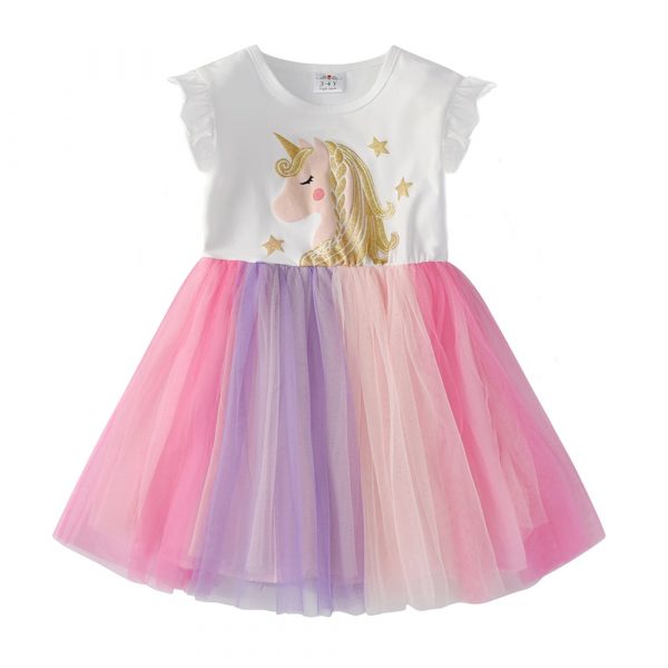 Robe de princesse pour spectacle pour petite fille et adolescente, style tutu pour bal d'école, anniversaire et fête, vêtement décontracté pour enfant