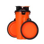 Dog 2 in 1 Bottle Pet Feeder Dog Water Bottle Collapsible Folding Bowl Travel Outdoor Food Water Storage For Cat Dog