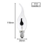 Edison Flicker Flame Led Candle Light Bulb E14 E27 Emulation Fire Lighting Vintage 3W AC220V Tail Retro Decor Energy Saving Lamp