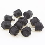 5pcs/10pcs 16mm Diameter Small Round Boat Rocker Switches Black Mini Round Black White Red 2 Pin ON-OFF Rocker Switch
