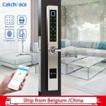 Waterproof European Style Bluetooth Fingerprint Lock Electronic Smart door lock For Aluminum Glass Door