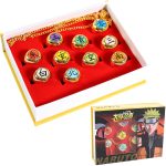 L'akatsuki Membre Cosplay Bague Sharingan En Métal Modèle Jouets Cadeaux De Noël 10 pièces/ensemble