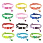 Cat Collar 12 Color Cat Necklace And Cat Paw Print Adjustable Collar Small Dog Collar Bell Positioning Pet Collar Pet Supplies