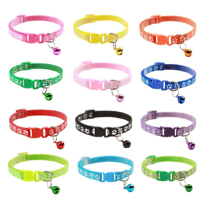 Cat-Collar-12-Color-Cat-Necklace-And-Cat-Paw-Print-Adjustable-Collar-Small-Dog-Collar-Bell-Positioning-Pet-Collar-Pet-Supplies Cat Collar 12 Color Cat Necklace And Cat Paw Print Adjustable Collar Small Dog Collar Bell Positioning Pet Collar Pet Supplies