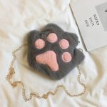 Sac à bandoulière avec fermeture éclair en forme de patte d'ours pour filles, joli porte-monnaie en peluche douce pour enfants, accessoires pour bébés garçons