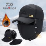 DAIWA – chapeaux de bombardier thermique pour homme et femme, Protection faciale, coupe-vent, casquette de Ski, en velours épais, pour Couple, 2020