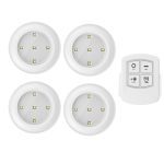 LED Dimmable Under Cabinet night Light Battery Operated Puck Lighting Closets Lights with Remote Control for Wardrobe kitchen