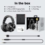 Oneodio – écouteurs sans fil Bluetooth 5.0 avec Microphone, temps de jeu de 80H, oreillettes pliables, pour téléphone portable et PC
