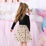 Robe princesse à manches longues pour petite fille, vêtements de fête avec étoile à paillettes, pour enfant, pour automne et hiver